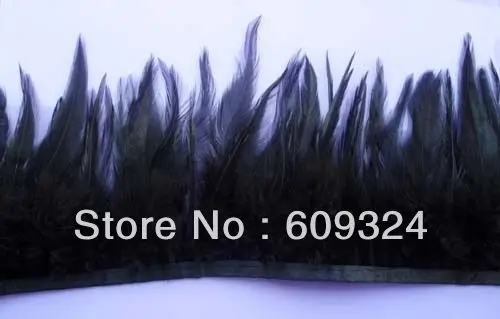 

Free shipping Hackle feather fringe of black color 10 yards trim for Crafts/Costume/Sewing
