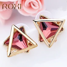 ROXI, женские свадебные серьги, золотой цвет, модные ювелирные изделия, женские серьги, Мода, Красный Кристалл, серьги-гвоздики,, Букле д 'Орель