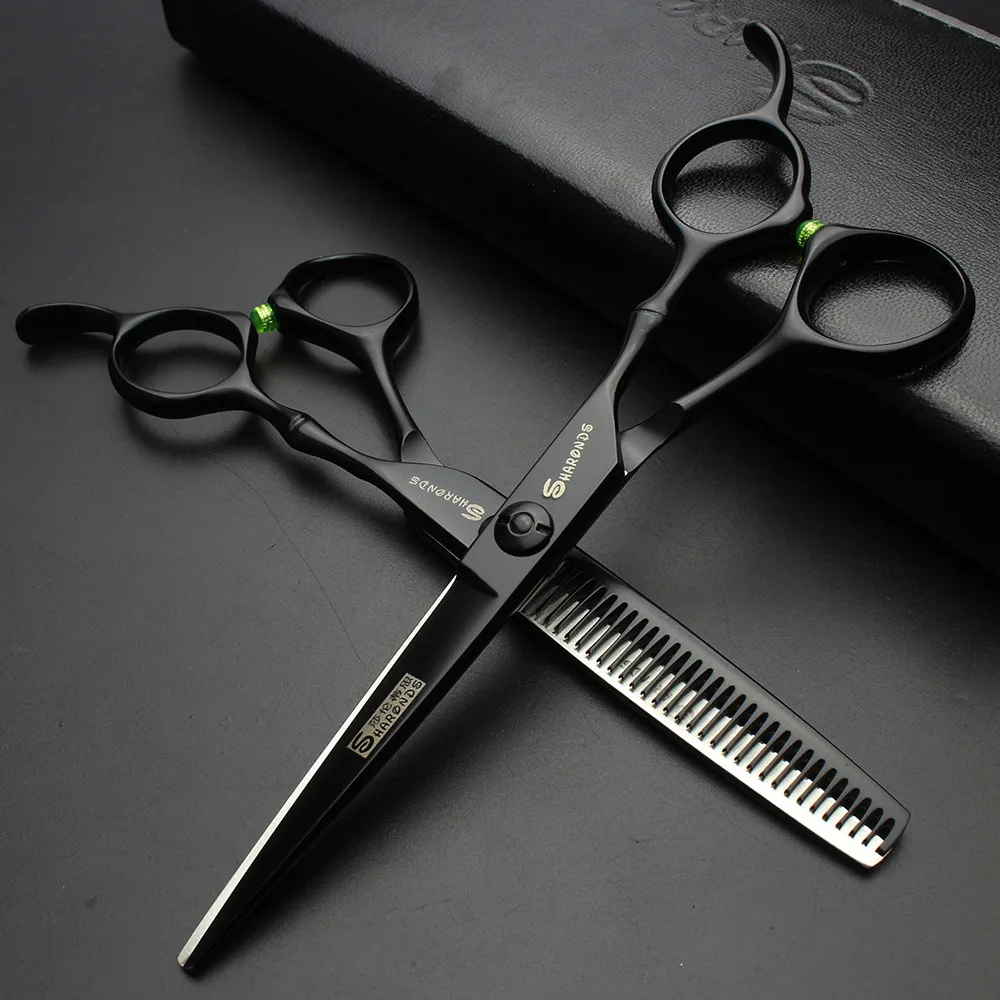 Sharonds salon professional hair scissors 6 inches of black hair
