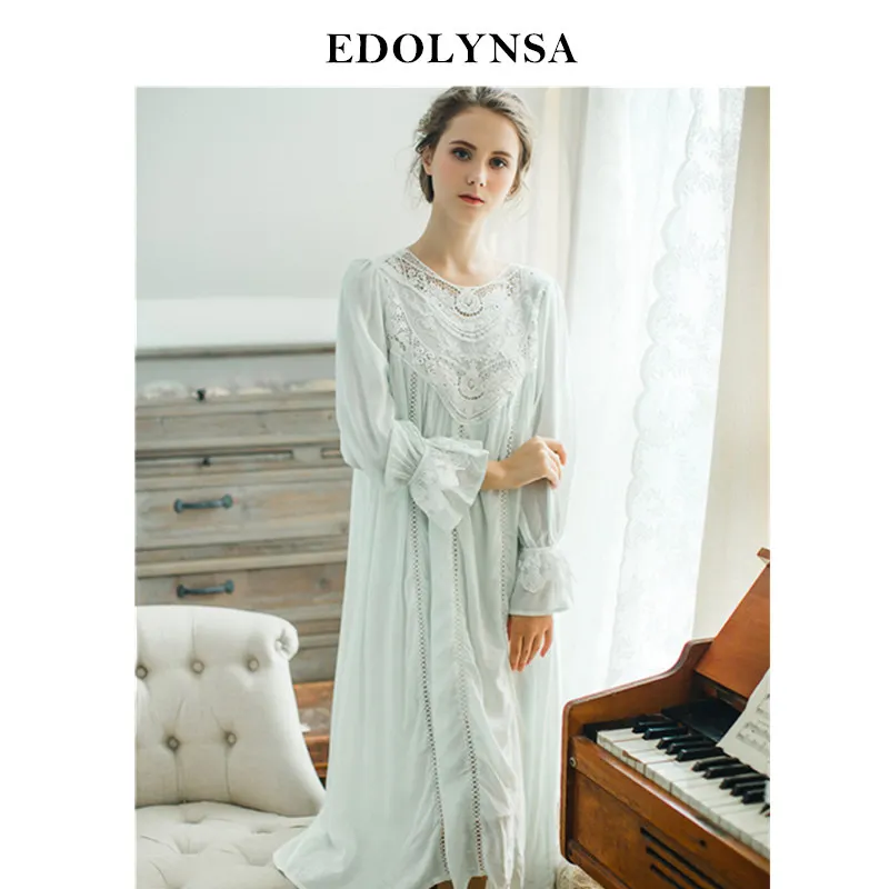 

2019 Lace Nightgowns Sleepshirts Home Dress Sleep & Lounge Nightdress Sexy Nightgown Female Night Wear Solid Sleepwear #H362