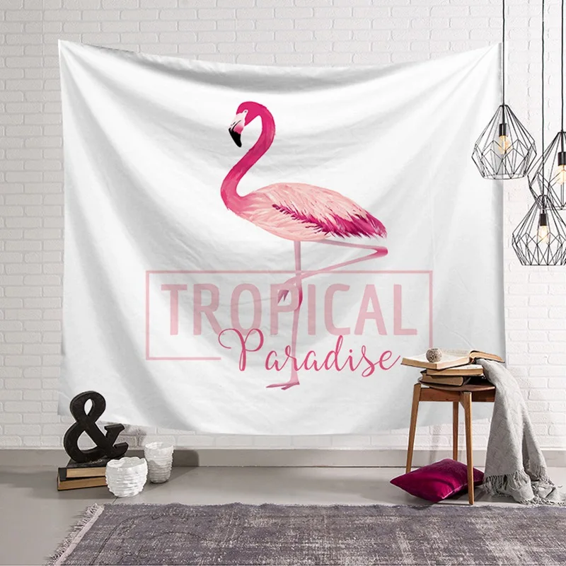 TOX Flamingo Tapestries Pink Animal Watercolor Wall Hanging Tropical Couch Decor Crown Bedspreads Yoga Mat Blanket Picnic cloth - Цвет: C6