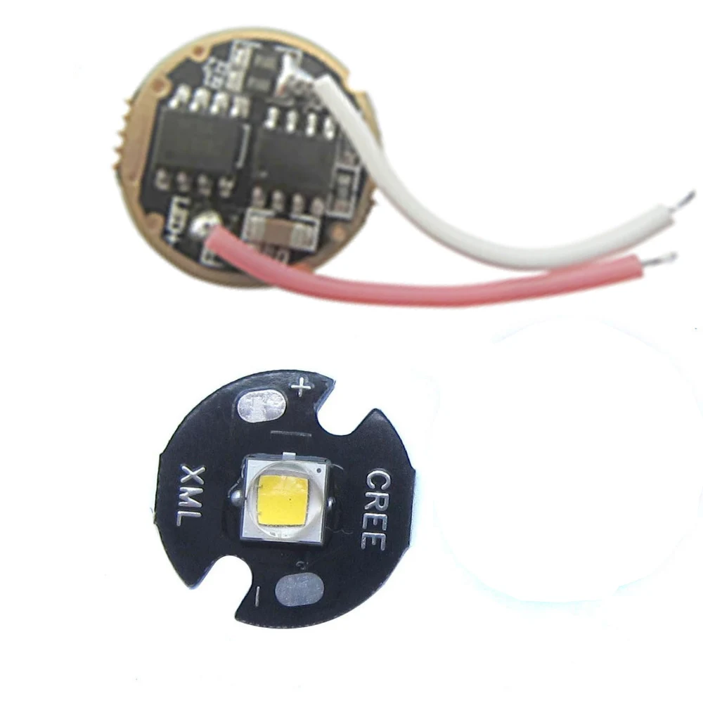 

CREE 10W XML L2 new gen of T6 Warm White 3000K Flashlight LED With 16mm Base + 5-Mode 3.7V Driver