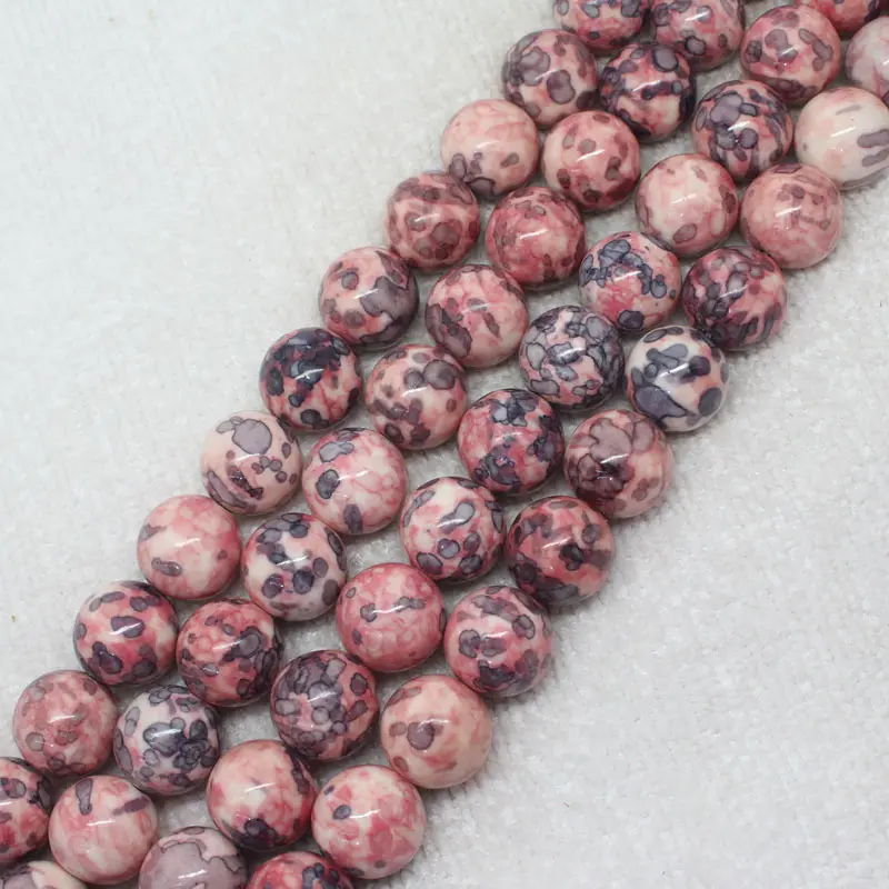 Mini. Order is $7! 6 14mm Pink Blue Multicolor Snow Jades
