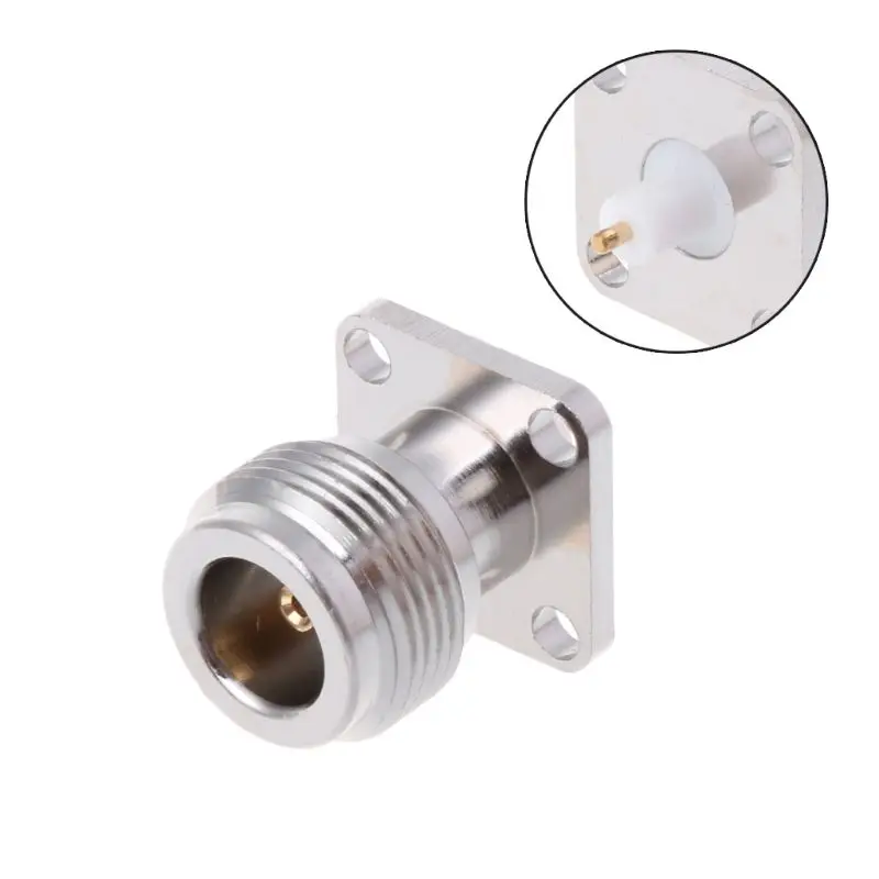 

2019 New N-KFD-5 N Female Jack Panel Mount RF Coax Connector Flange Solder Nickelplated Electrical Equipment