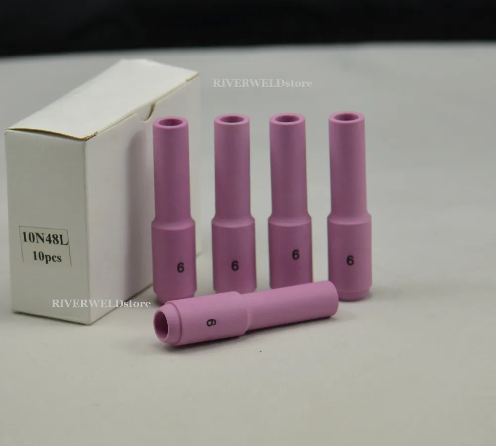 

5PK TIG Long Alumina Ceramic Nozzle Cup 10N48L #6L For TIG Welding Torch Accessories SR PTA DB WP 17 18 26 Series