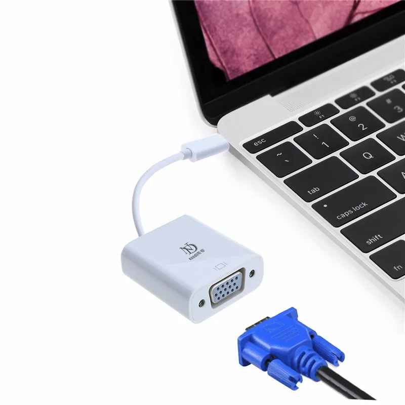 Thunderbolt адаптер VGA USB c 3.1 VGA HDTV кабель для ПК Тетрадь Мониторы мультимедийный проектор