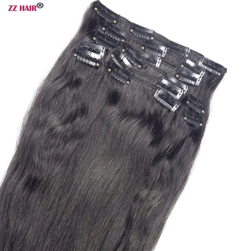 Волосы ZZHAIR 140 280 г 16 24 дюйма машинное изготовление Remy 10 шт. в комплекте зажимы для