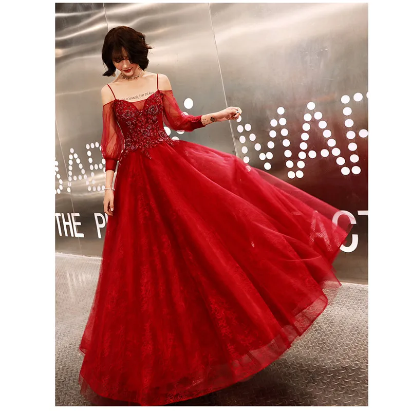 Beauty Emily Prom Dress 2019 Off Shoulder Lace Flower Beeding Tulle Long Women Party Night Vestidos de Gala Plus Size E514 | Свадьбы и