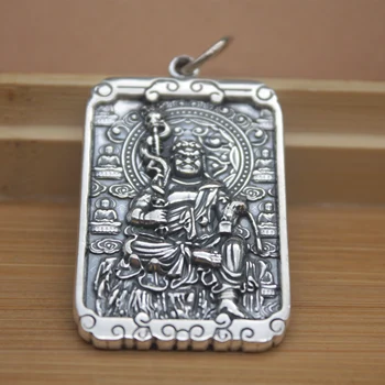 

Real S999 Sterling Silver Pendant Woman's Buddha Fit Zodiac Rooster 57*30mm New
