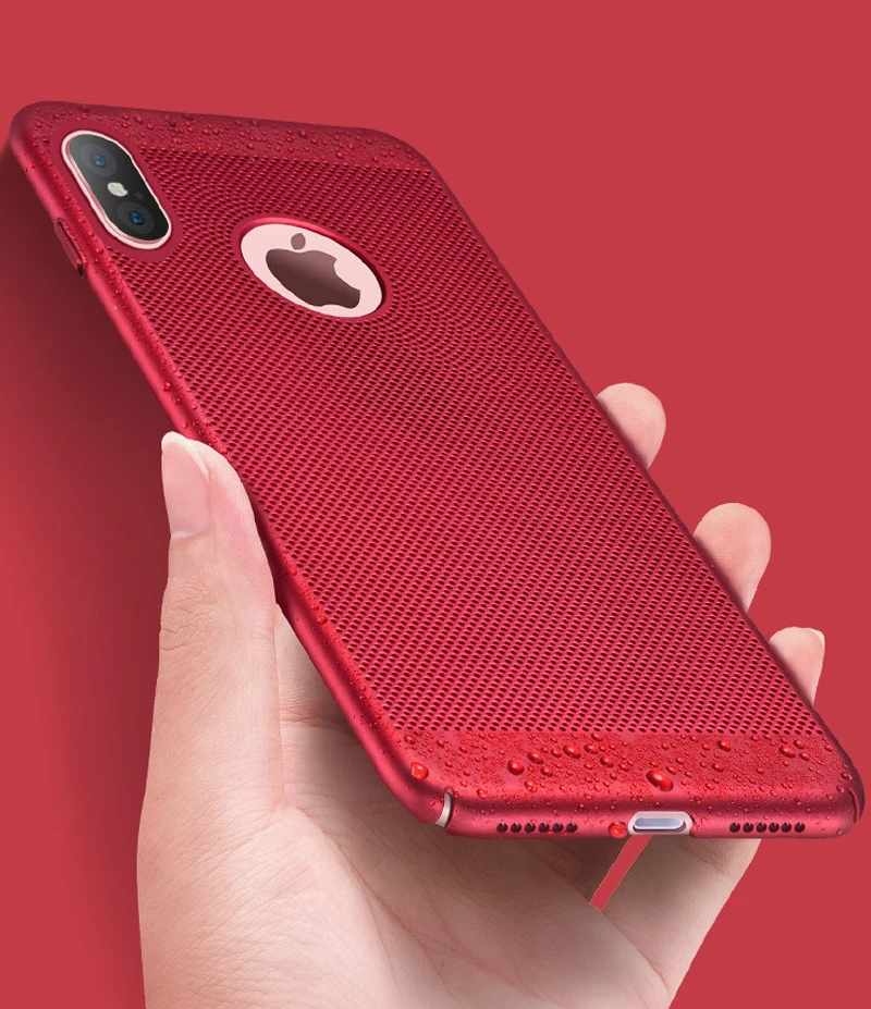 EVANKALX Ultra Slim Phone Case For iPhone 7 8 6s 6 Plus Hollow Heat Dissipation Cases Hard PC X XS XR Max Back Cover |