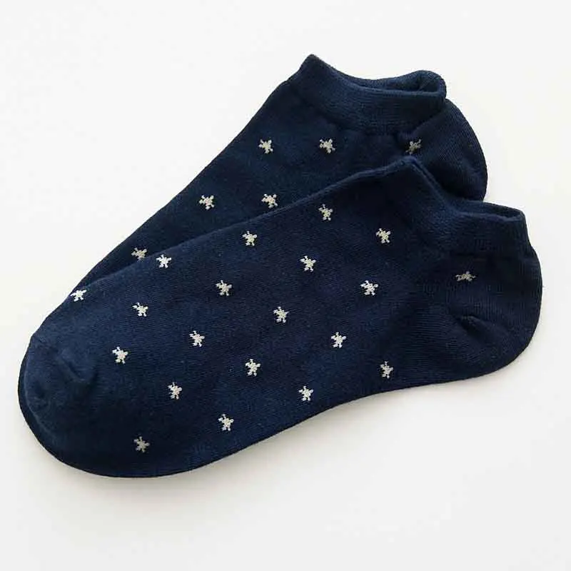 Модные Повседневные Короткие хлопковые носки для мужчин; нескользящие короткие дышащие дезодорирующие носки с невидимыми полосками и звездами; чулочно-носочные изделия; - Цвет: 1