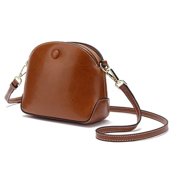 

Ladies shell Bags Shoulder bag genuine Leather Women's Bag Crossbody Bags Women's handbags female purse mobile phone pocket