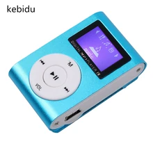 Kebidu Спортивный MP3 плеер с ЖК-экраном металлический мини-клип MP3 музыкальный плеер наушники USB кабель Поддержка Micro TF/SD карты