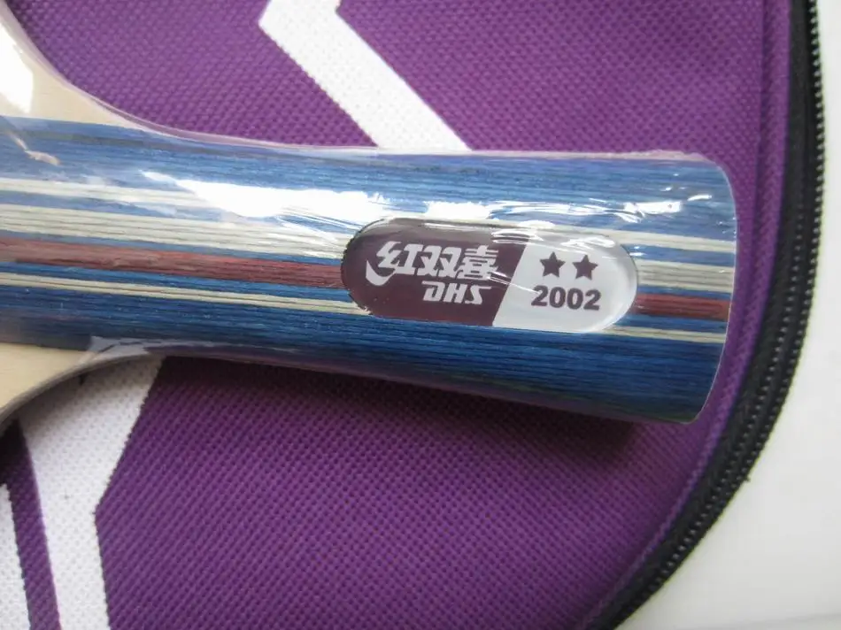 الأصلي dhs 2002 و 2006 2 نجوم مضارب تنس الطاولة انتهت مع البثور في المطاط تنس الطاولة مضارب بينغ بونغ المجاذيف