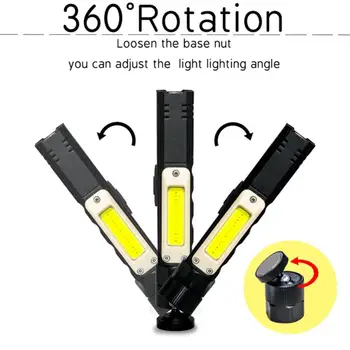 

USB Rechargeable COB Work Lights Repair Hand Lamp Inspection Flashlight For Outdoor Night LED Pocket Pen Light