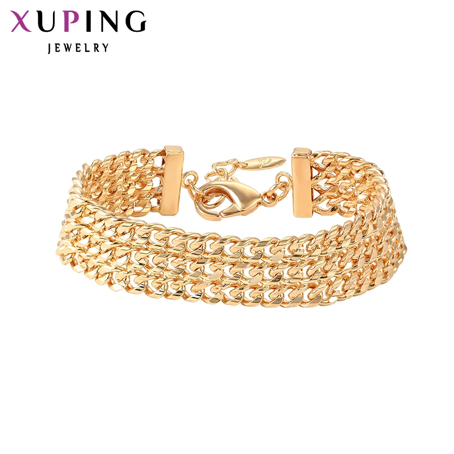 

Xuping Vintage Fashion High Quality Bracelets Gold Color Plated Wild Style for Women Man Black Friday Gift S104-75796