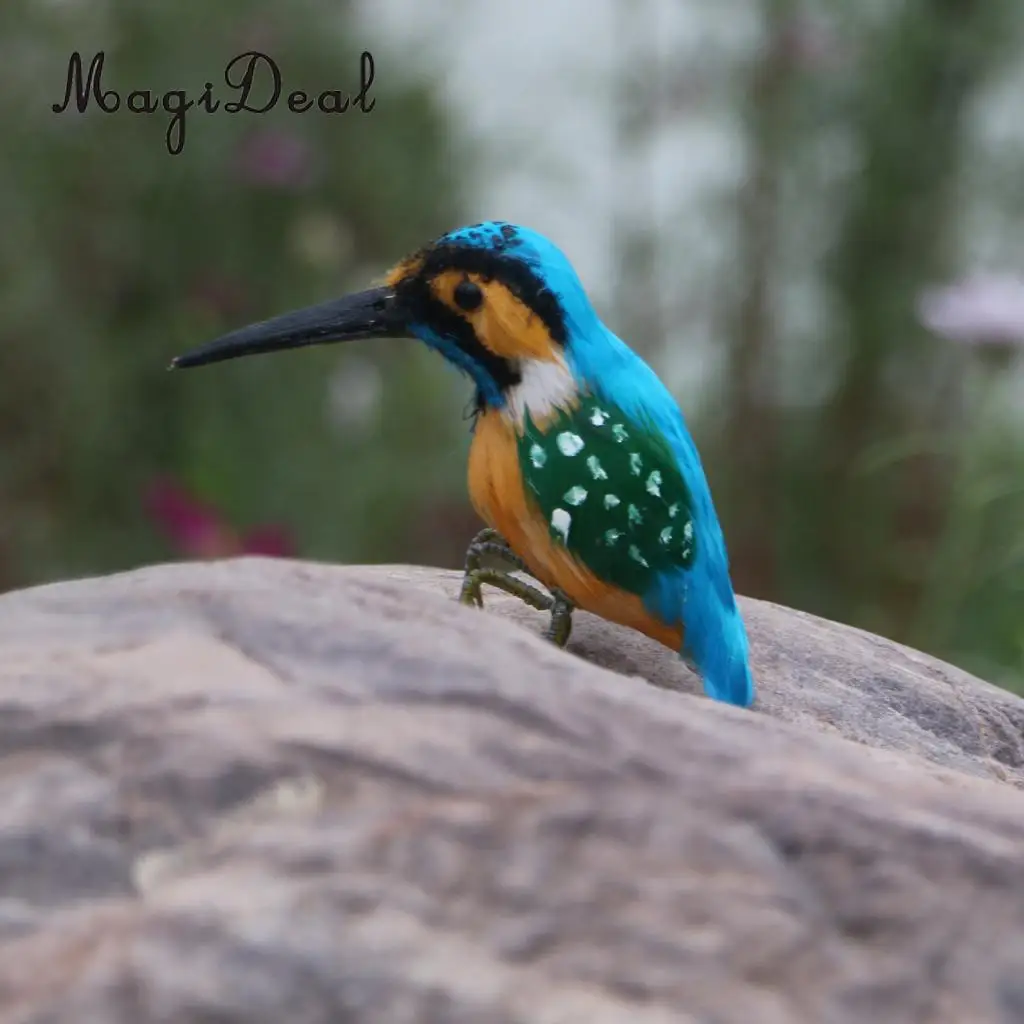 Realistic Kingfisher Bird Figurines Decor Garden Ornaments Statue Tree Decor Interior Indoor Bonsai Decorations