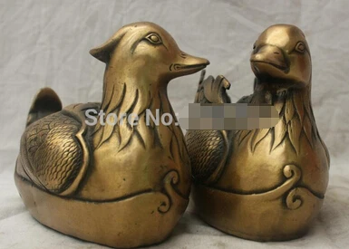 free shipping Chinese China Folk Culture Handmade Brass Bronze Statue Mandarin duck Sculpture | Дом и сад