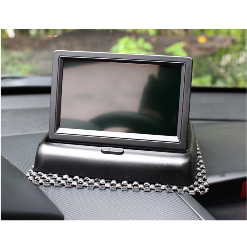3 в 1 звуковая сигнализация CCD автомобильный обратный резервный светодиодный датчик заднего вида парковочная камера монитор+ 4,3 дюймовый ЖК-дисплей Автомобильный видео складной монитор