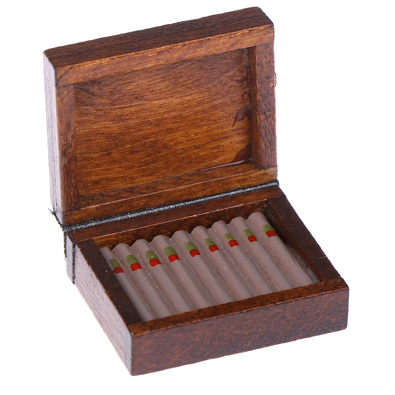 Деревянный сигаретный ящик миниатюрный табак Humidor 1:12 аксессуары для кукольного домика