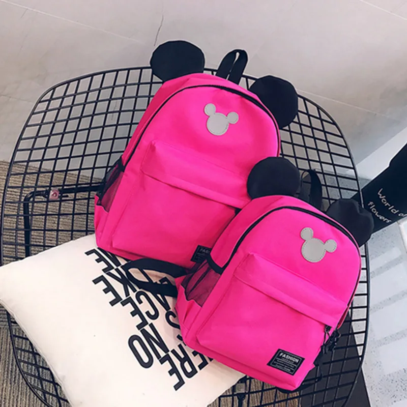HJKL, детский школьный рюкзак, женский рюкзак для путешествий с ушками Микки Мауса, брезентовый Рюкзак для девочек, школьная сумка черного цвета для подростков