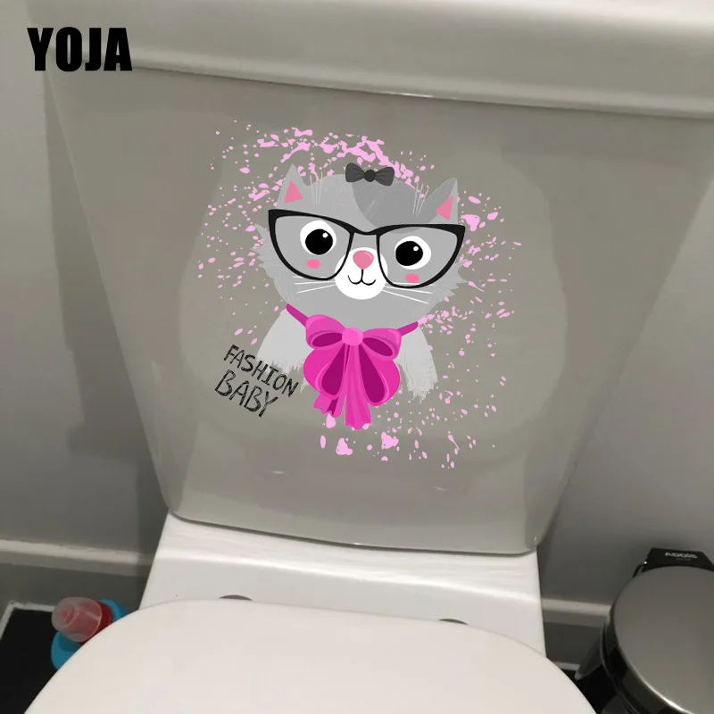 Модные детские наклейки на унитаз YOJA с мультяшным котом 22*22 см для детской
