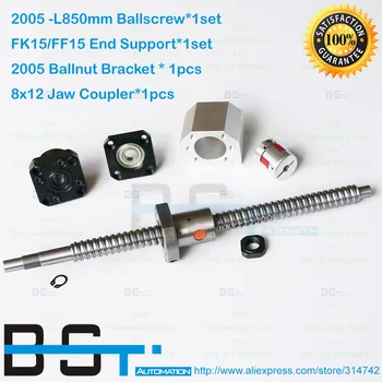 

2005 Ballscrew C7 RM2005 -L 850mm Ball screw with SFU2005 Ballnut + FK15 FF15 End support + Ballnut Bracket + 8x12mm Jaw Coupler