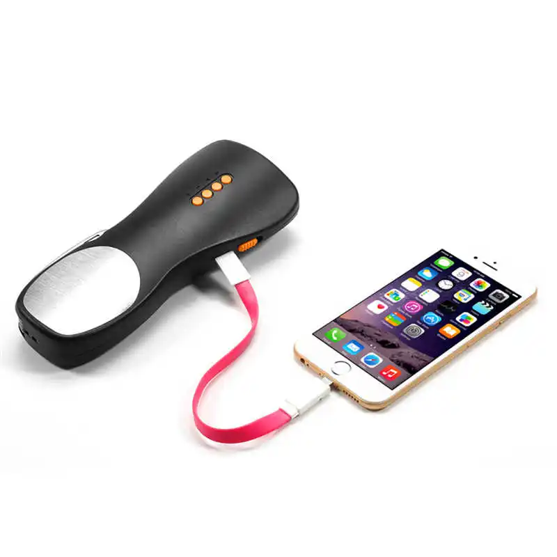 Alarm FM Radio Mobile Phone Charging Hand-operated Power Generat powerful led flashlight laser pointer #4S12 (3)