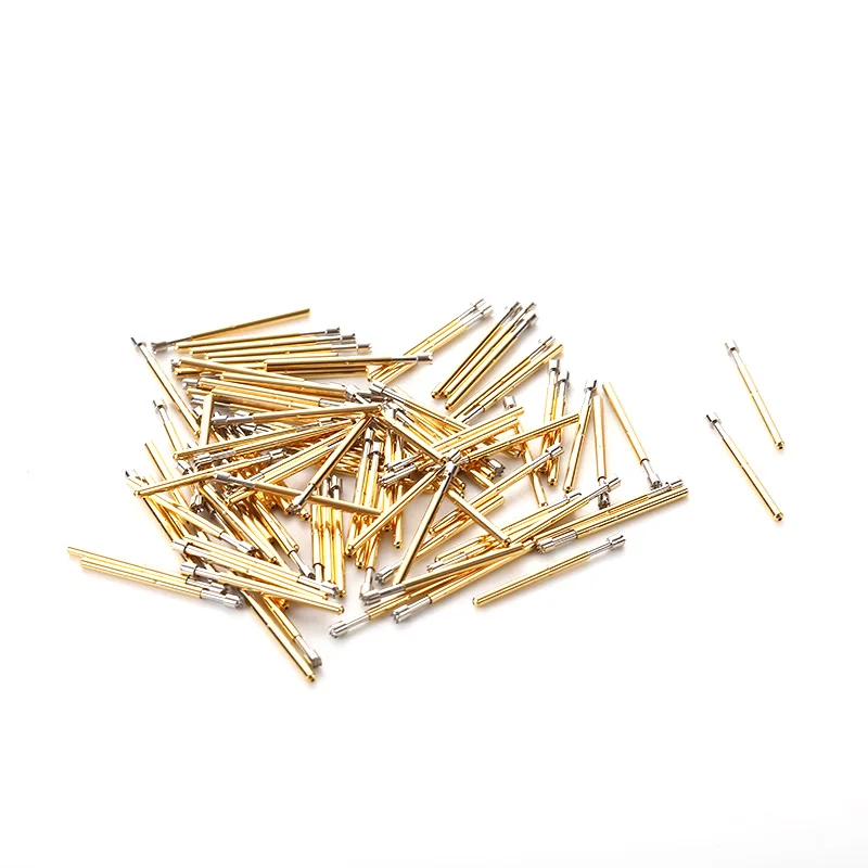 P75-H 100 Pcs Brass Spring Test Probe Nickel Plated Needle Head Test Instrument Accessories Length 16.5mm for Electronic Tools