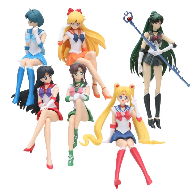 

13-16cm Anime Figure Sailor Moon Tsukino Usagi Pluto Meiou Setsuna PVC Action Figure Collectible model Toys