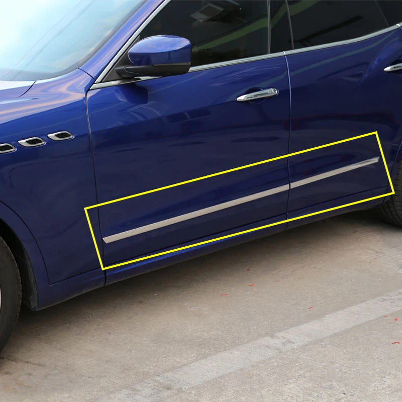 

For Maserati Levante 2016 Car-Styling Stainless Steel Door Side Decoration Strips Trim Sticker Accessories Top Quality 4pcs/set