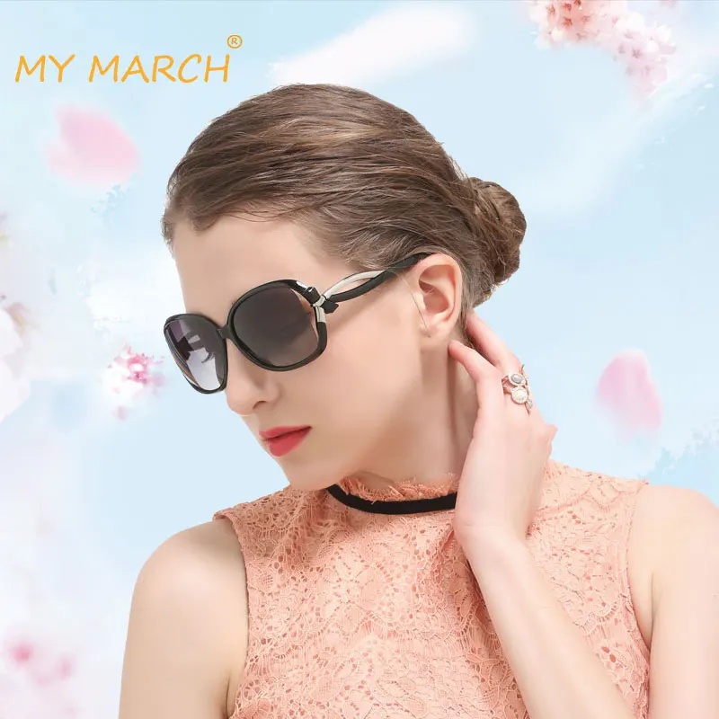 MYMARCH Brand Design Big Frame Sunglasses For Women Fashion Oval Frame High Quality Female Polarized Sunglasses Oculos UV400 MYMARCH Brand Design Big Frame Sunglasses For Women Fashion Oval Frame High Quality Female Polarized Sunglasses Oculos UV400