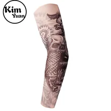 Ким Юань тату рукав цветок татуировки на руку бесшовные летние солнцезащитные перчатки рукав сшитый открытый езда лед рукав