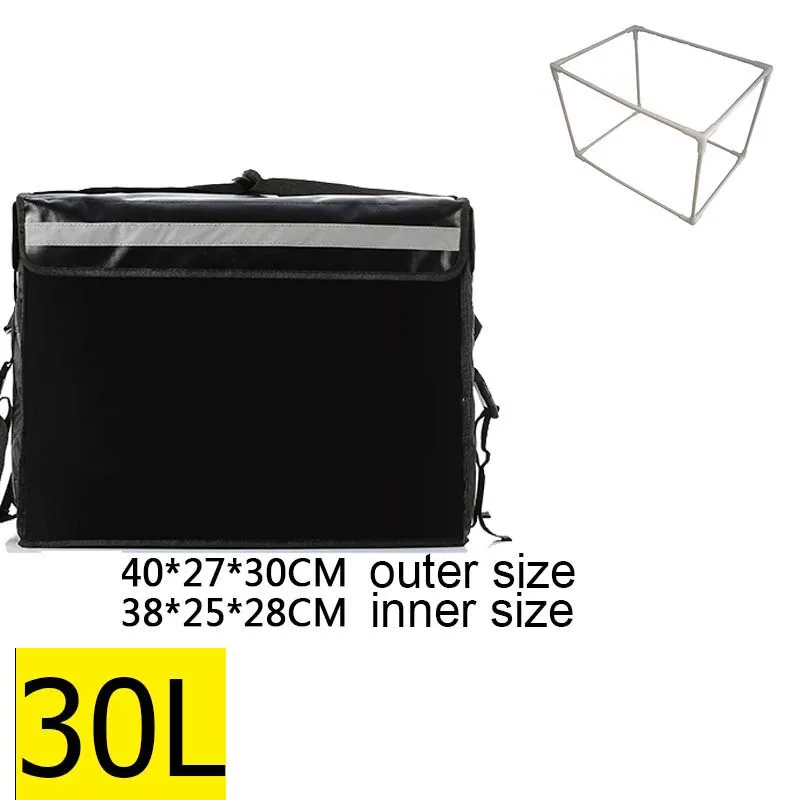 30л 43л 62л большая сумка-холодильник с кронштейном утолщенная термальная коробка для пикника для обеда пакет льда еда может напитки автомобиль изоляция крутая сумка - Цвет: black 30L