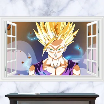 

Big Size!!90*60cm Dragon Ball Super Saiyan Anime Window Sticker 3D Visual Effect Kakarotto Kakarotto Wallpaper Stickers ST20