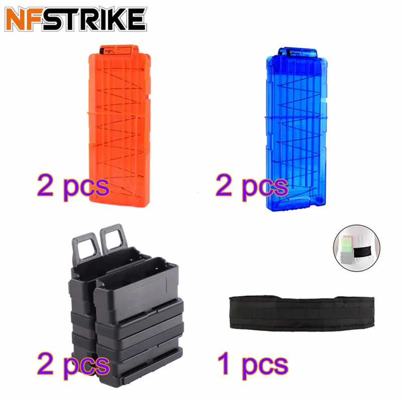 

High End Waist Fittings Set For Nerf Party 12 Bullets Ammo Cartridge Dart For Nerf Bullet Clips+Black Belt +Quick Pull Box