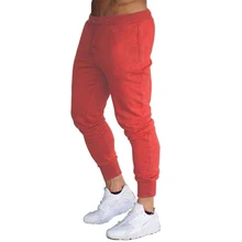 Мужские облегающие штаны для бега эластичные тренировочные брюки спортивные тренировочные штаны для спортзала однотонные штаны для бега со шнурком Бодибилдинг Фитнес-человек