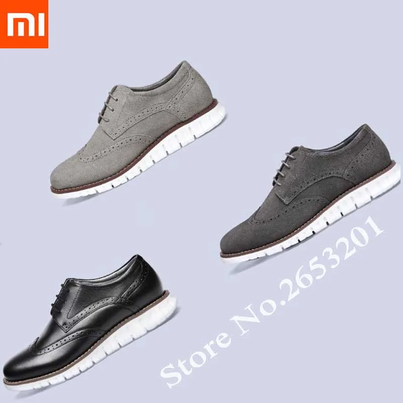 

xiaomi mijia Men's leather shoes lightweight sports derby shoes lightweight high elastic leather men and women suede shoes
