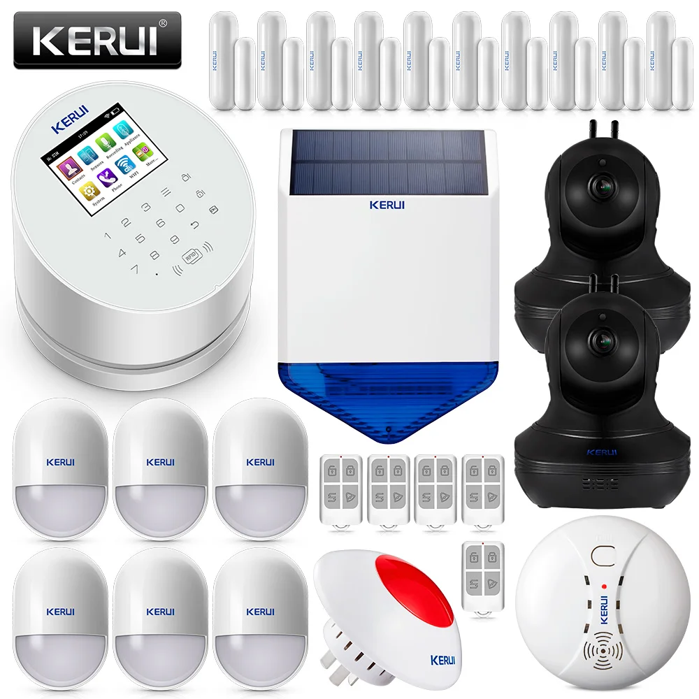 

KERUI W2 Three In One Security Alarm System WIFI GSM PSTN With 1080P IP Camera Indoor Outdoor Siren Smoke Detector