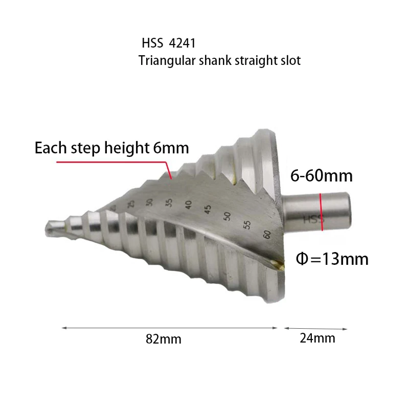 12 ступенчатых конусных сверл набор сверл 6-60 мм рифленые края HSS ступенчатое сверло расширитель треугольный хвостовик Сверление дерева и металла