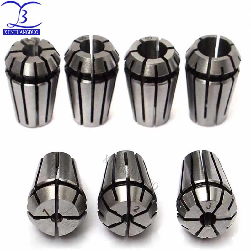7Pcs ER11 Spring Collet Set For CNC Workholding Engraving & Lathe Tool 1-7mm Machine Accessories Milling Lathe Workholding