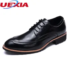 UEXIA Men Shoes Oxfords Designer Brogue Leather Lace Up Business Formal Dress Party Office Wedding Mens Shoe Mocassins Banquet