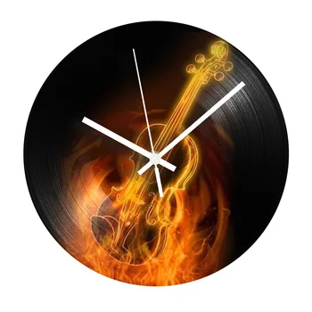 

Guitar Record Clock Vinyl Music Instrument Silent Vintage Wall Clock for Kitchen Decorative Wall Watch 12 Inch Home Decor