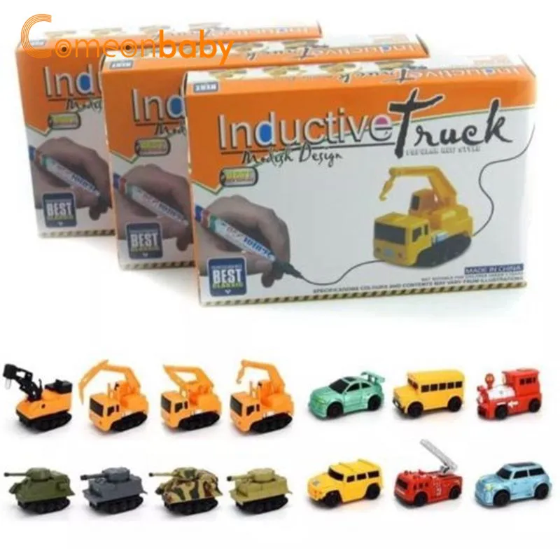 

2018 Inductive Car Line Follower Diecast Toys Trucks Vehicle Magic Pen Toy Tank Excavator Construt Follow Any Line You Draw