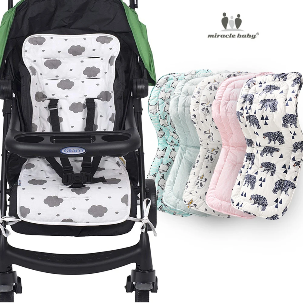

Reversible Fashion Imprint Cotton Pillow Universal Baby Seat Cushion for Stroller Pram Newborn Soft Head Body Support Accessorie
