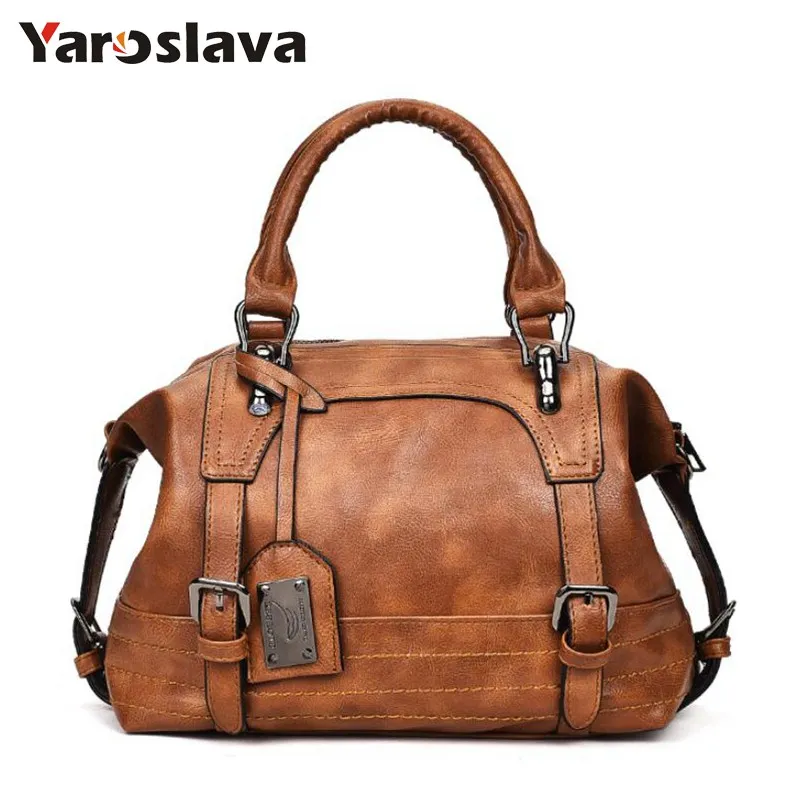 جديد أزياء المرأة حقيبة خمر حقيبة كتف المرأة حقائب جلد ناعم أكياس Crossbody للنساء السيدات بوسطن بولسا 2019 LL923