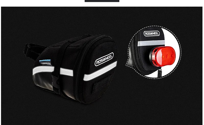 Top ROSWHEEL 1.2L Portable Waterproof Bike Saddle Bag Cycling Seat Pouch Bicycle Tail bags Rear Pannier Cycling equipment 9
