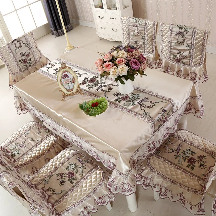 

2019 New Waterproof Oilproof Thick Rectangular Wedding Dining Table Cover Tea Table Cloth Soft Polyester Tablecloths Almofadas