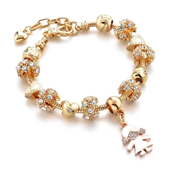 

SZELAM Extend Chain Girl Charm Bracelet Crystal Bracelets For Women Gold Bracelet Pulseras Mujer Moda 2019