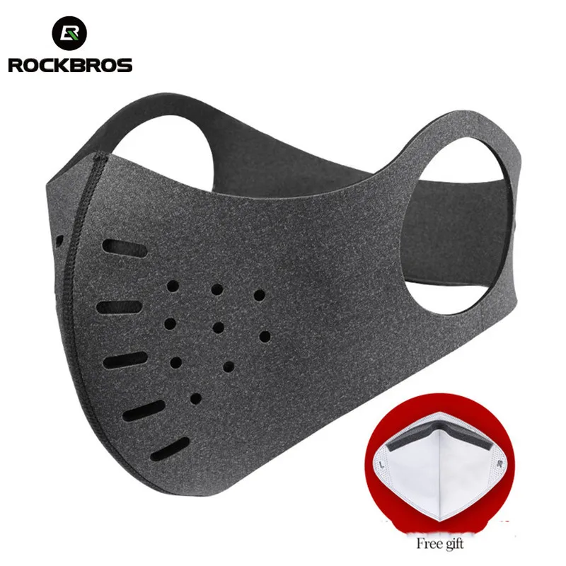 ROCKBROS مكافحة الغبار الرياضة الوجه قناع غطاء التزلج المرايل تنفس للماء PM 2.5 حماية الفم دثر قناع لينة في الهواء الطلق تشغيل